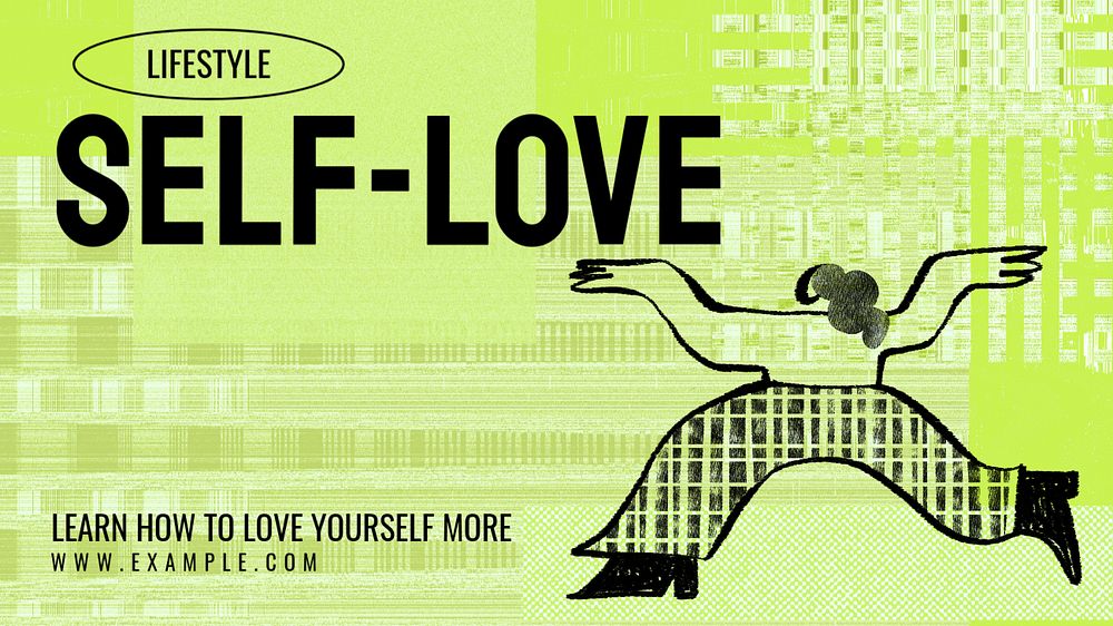 Self-love  blog banner template, editable text