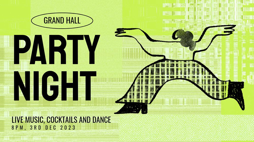 Party night  blog banner template, editable text
