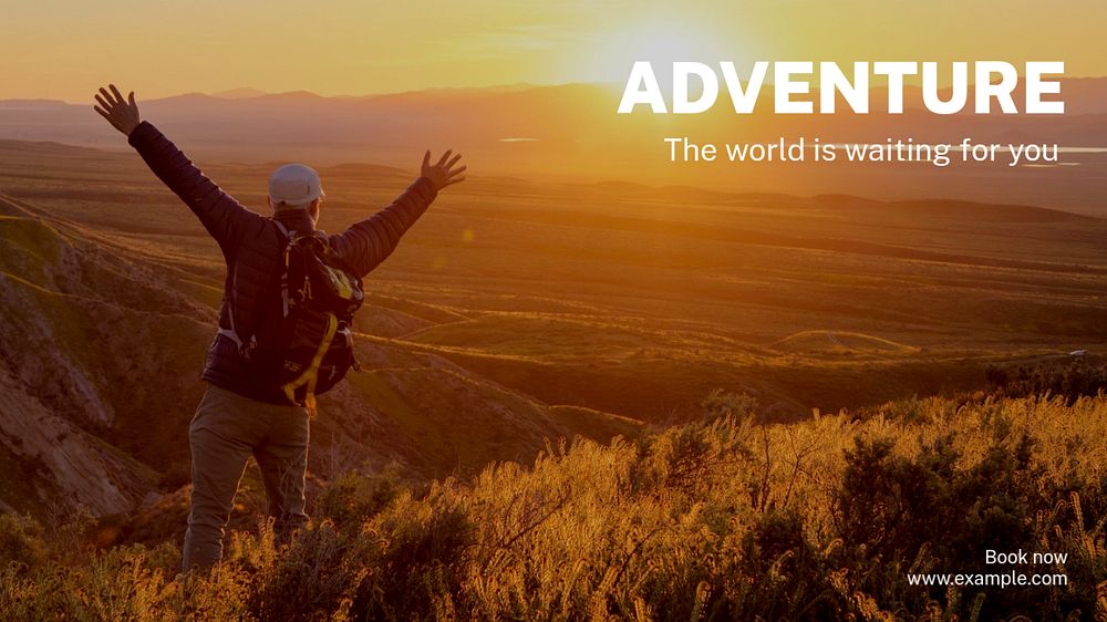 Adventure blog banner template, editable text