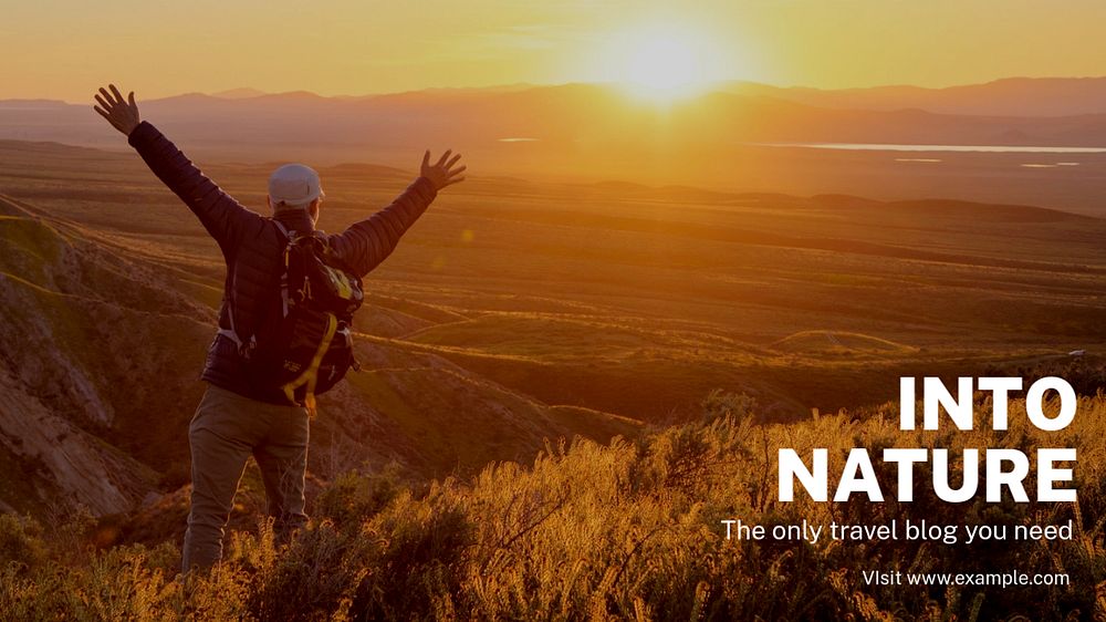 Nature travel blog blog banner template, editable text