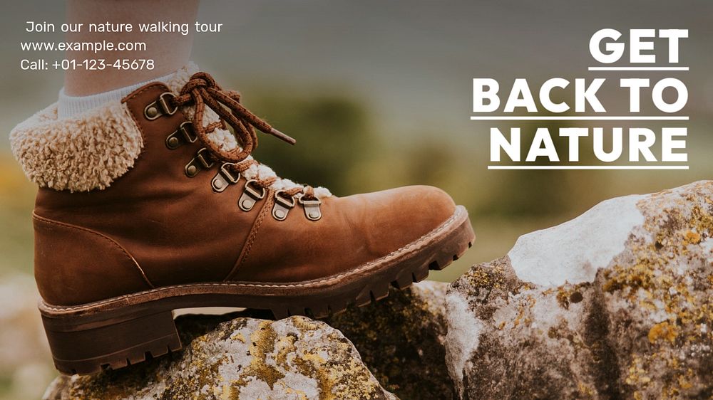 Get back to nature blog banner template, editable text