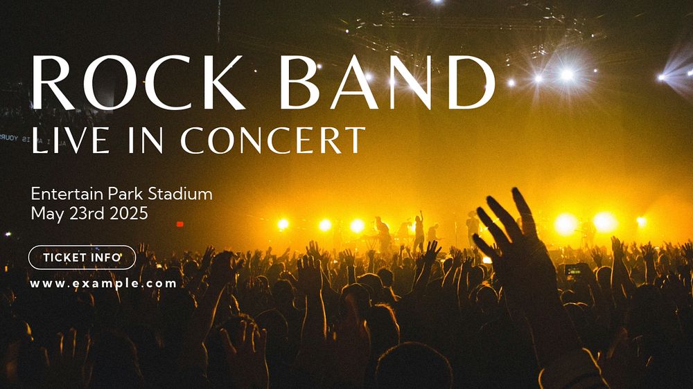 Live concert blog banner template, editable text