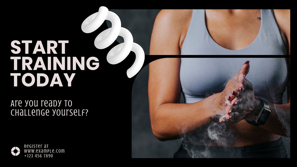 Training & fitness  blog banner template, editable text