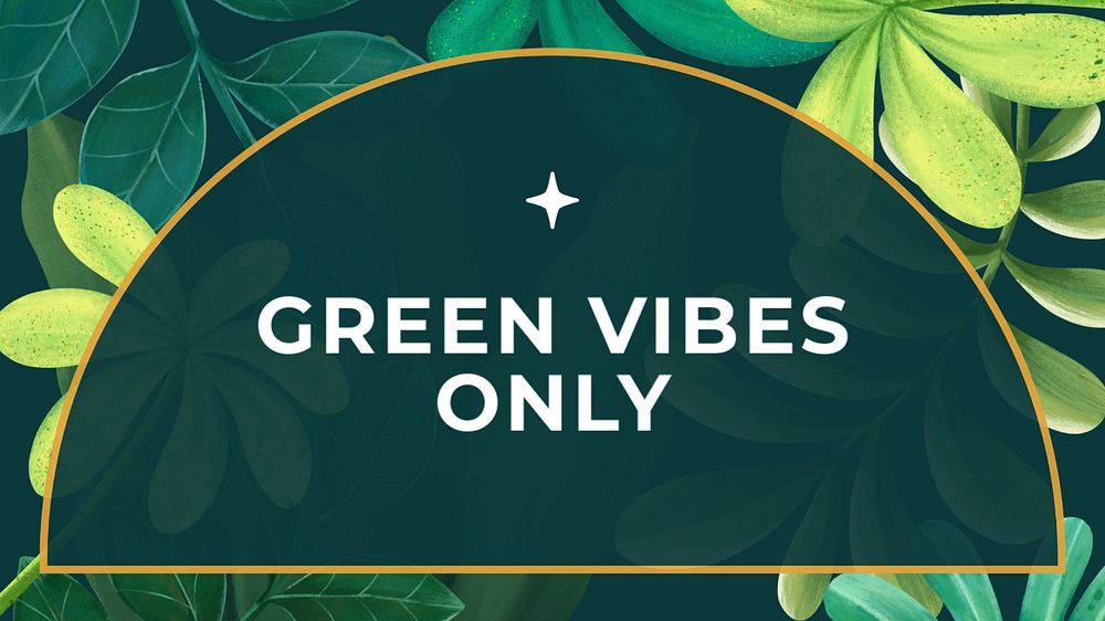 Green vibes only blog banner template, editable text