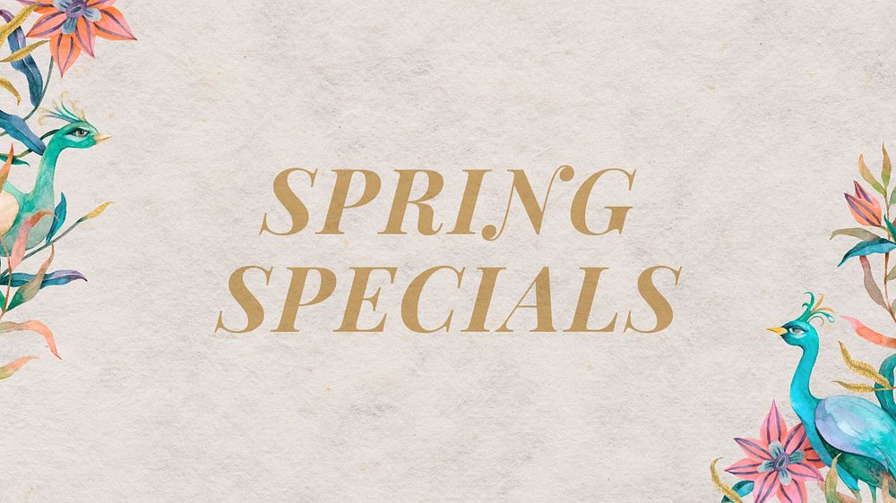 Spring specials blog banner template, editable text