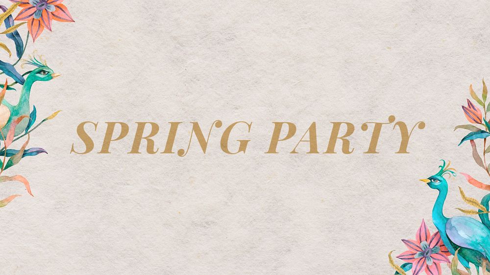 Spring party blog banner template, editable text