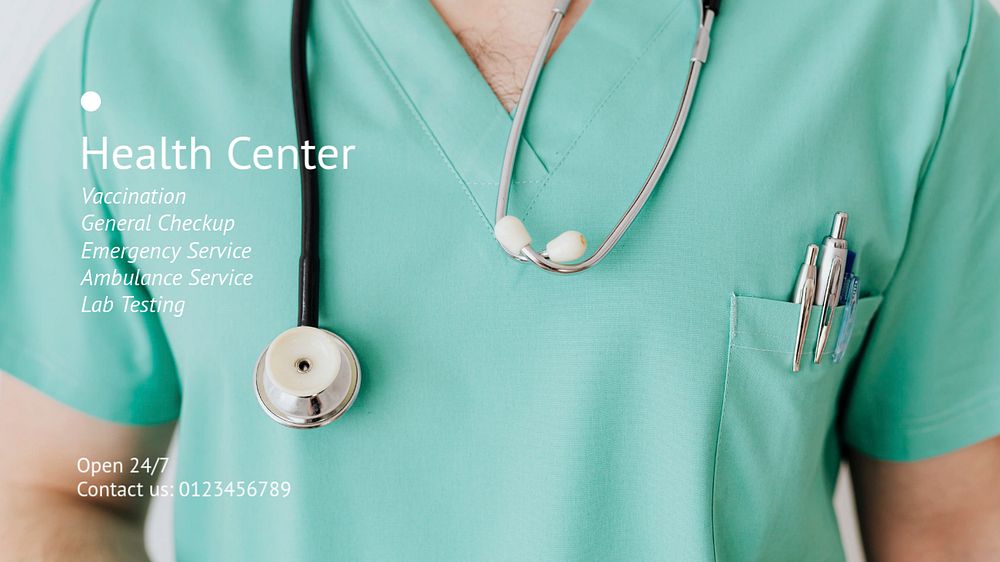 Health center blog banner template, editable text