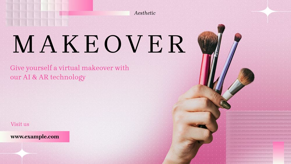 Virtual makeover ad blog banner template, editable text