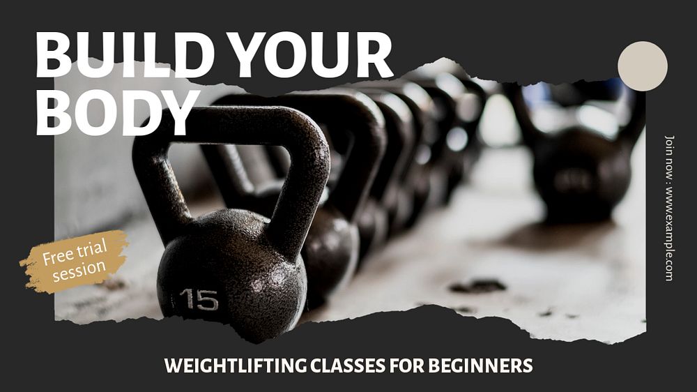 Build your body  blog banner template, editable text