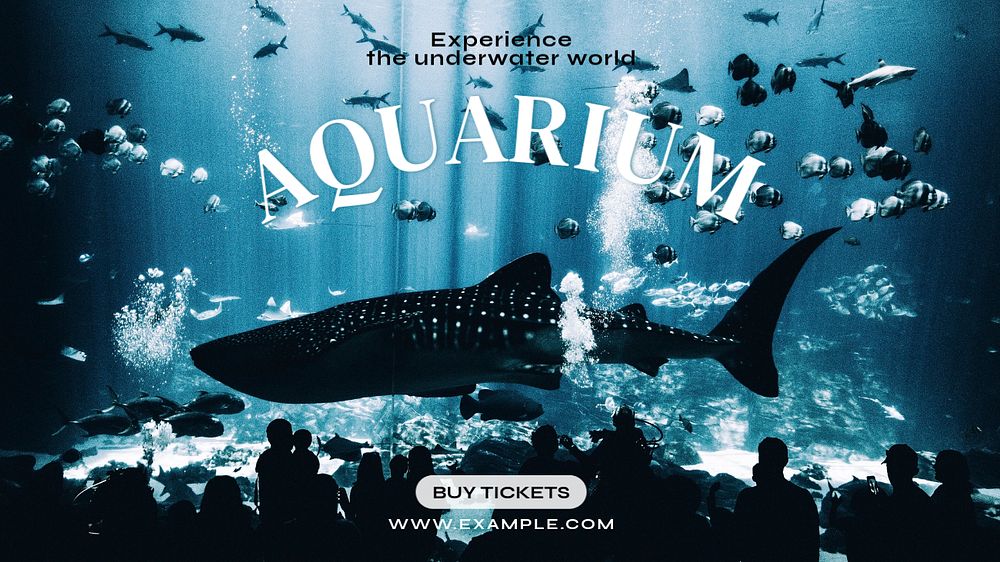 Aquarium blog banner template, editable text