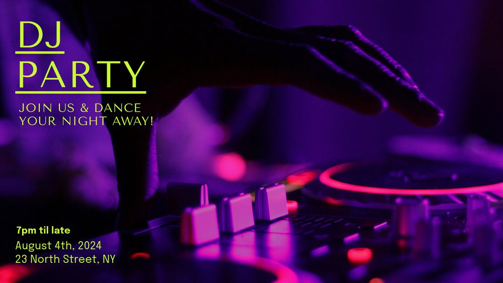 DJ party blog banner template, editable text