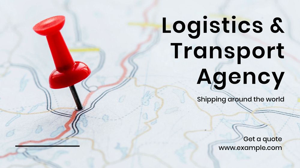 Logistic & transport blog banner template, editable text