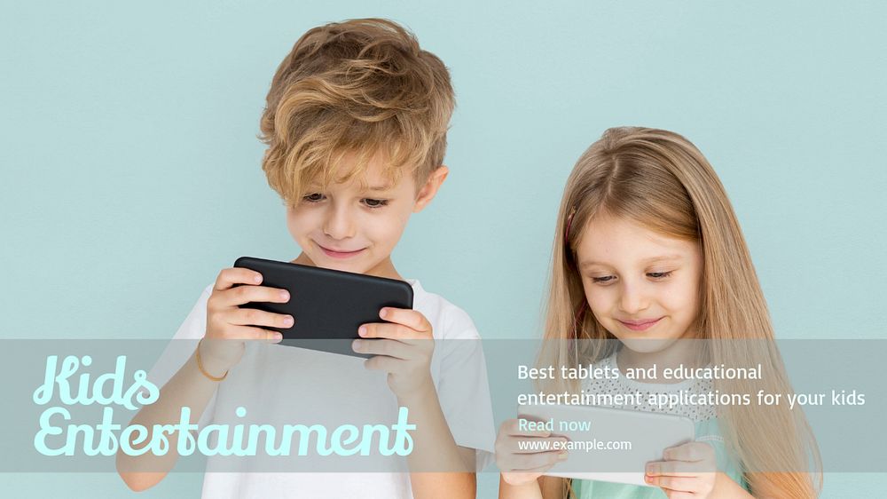 Kids entertainment  blog banner template, editable text