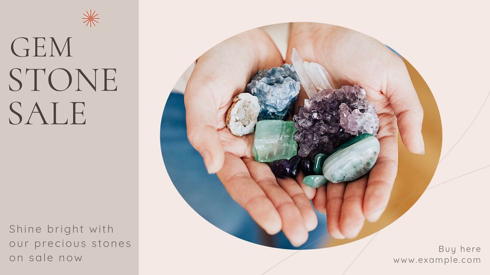 Gem stone  blog banner template, editable text