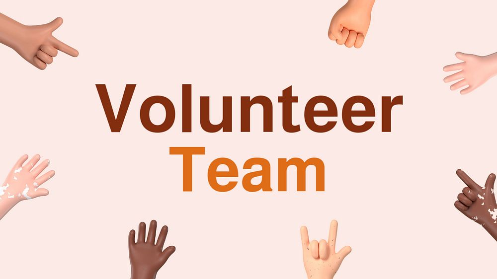 Volunteer team blog banner template, editable text