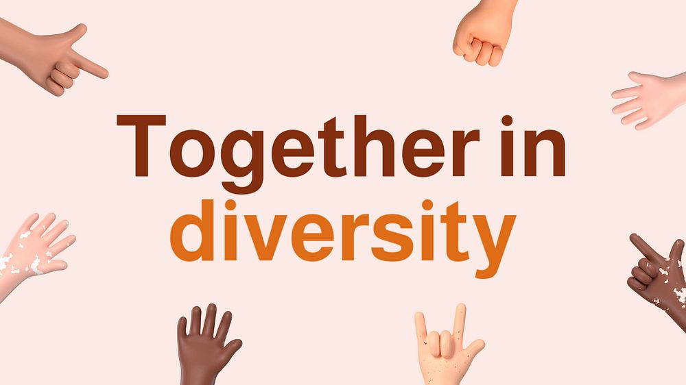 Together in diversity blog banner template, editable text