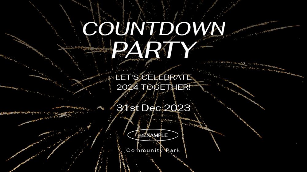 Countdown party blog banner template, editable text