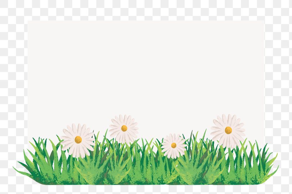 Editable daisy frame   png element, painting illustration