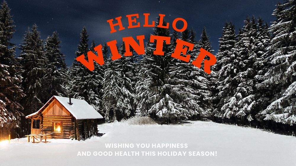 Hello winter wish blog banner template, editable text