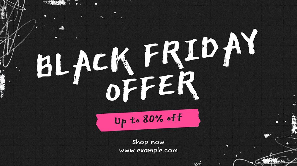 Black Friday offer blog banner template, editable text