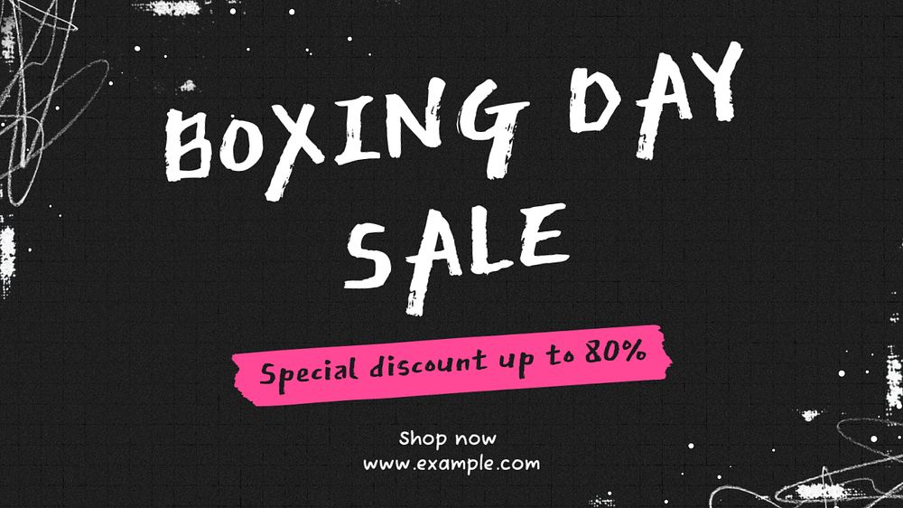 Boxing day sale blog banner template, editable text