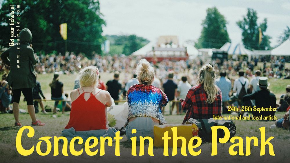 Park concert blog banner template, editable text