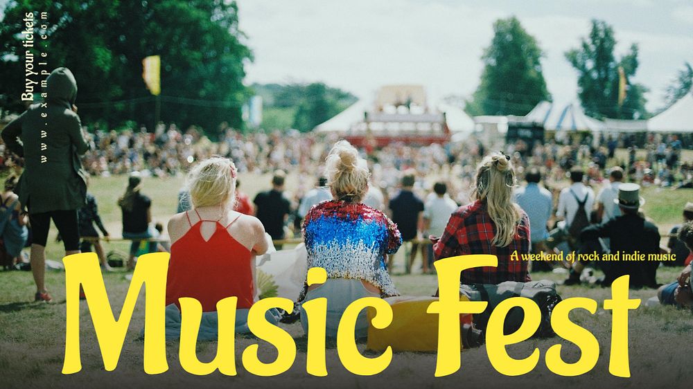 Music fest blog banner template, editable text