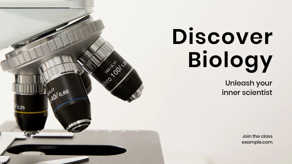 Biology class blog banner template, editable text