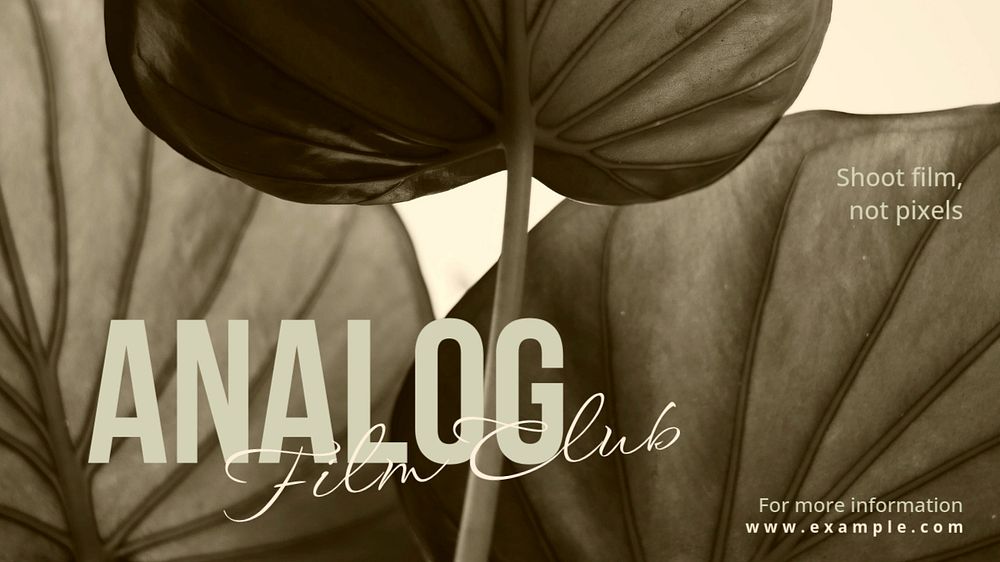 Analog film club blog banner template, editable text