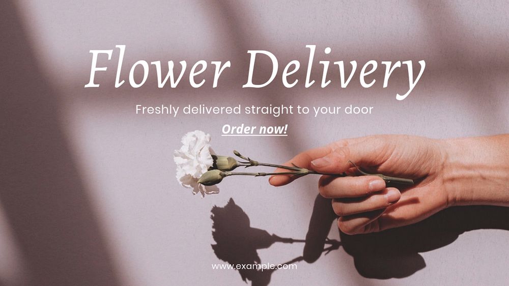 Flower delivery blog banner template, editable text