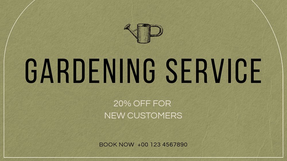 Gardening service blog banner template, editable text