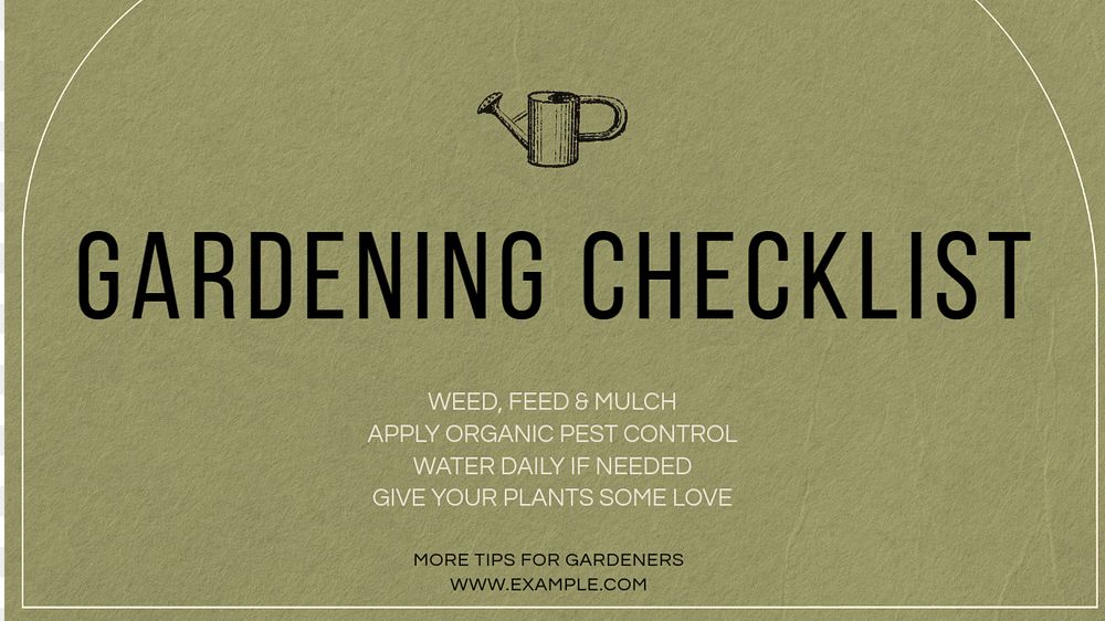 Gardening checklist blog banner template, editable text