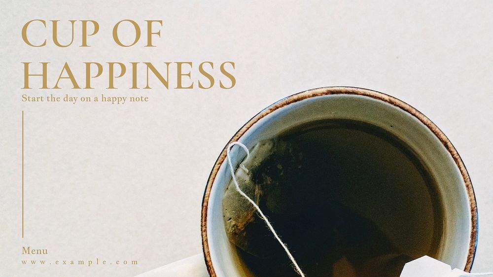 Cup of happiness blog banner template, editable text