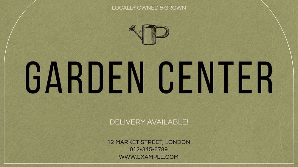 Garden center blog banner template, editable text