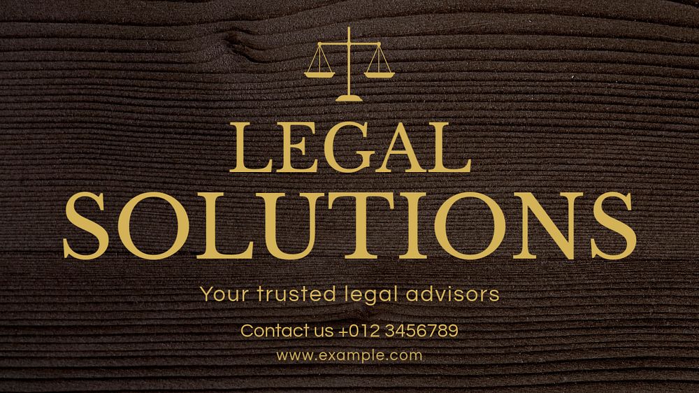 Legal solution blog banner template, editable text