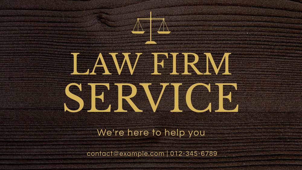 Law firm service blog banner template, editable text