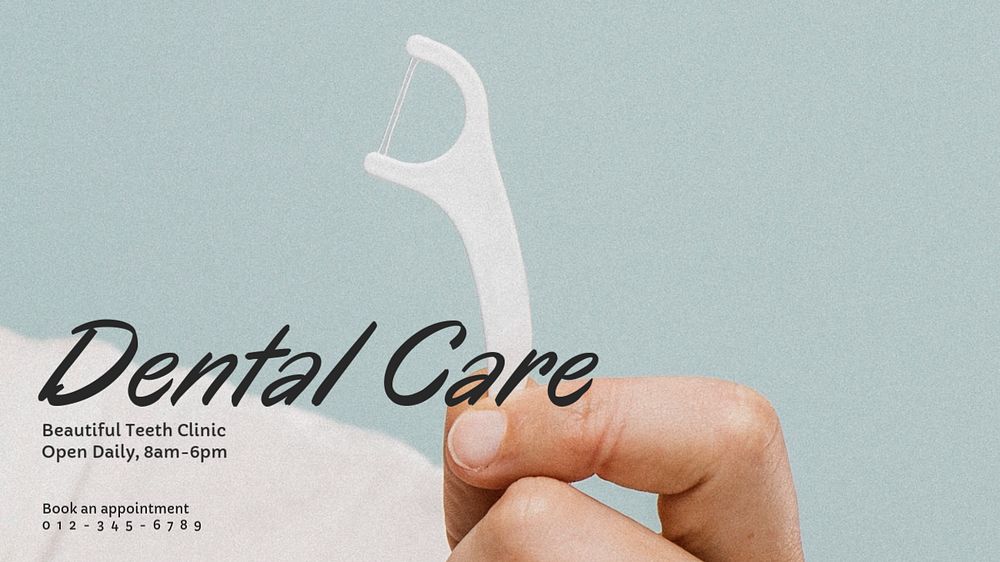 Dental care blog banner template, editable text