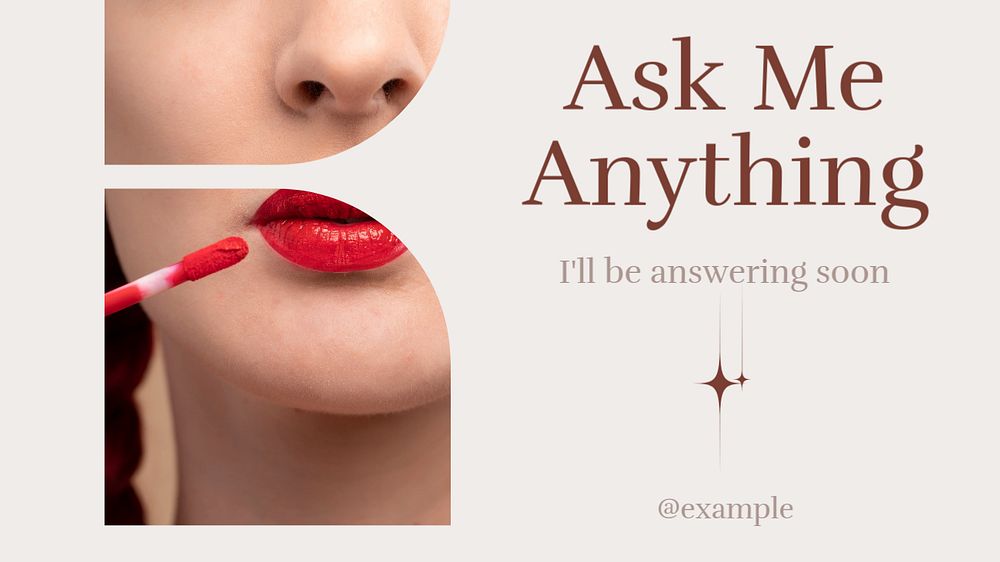 Ask me  blog banner template, editable text