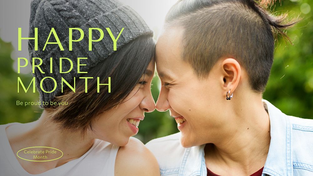 Happy pride month blog banner template, editable text