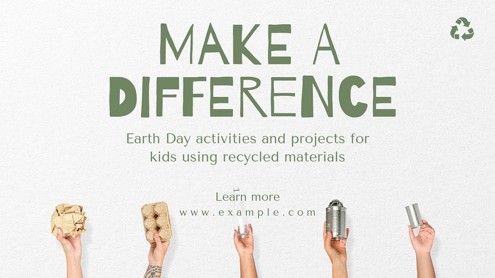 Earth Day activities blog banner template, editable text