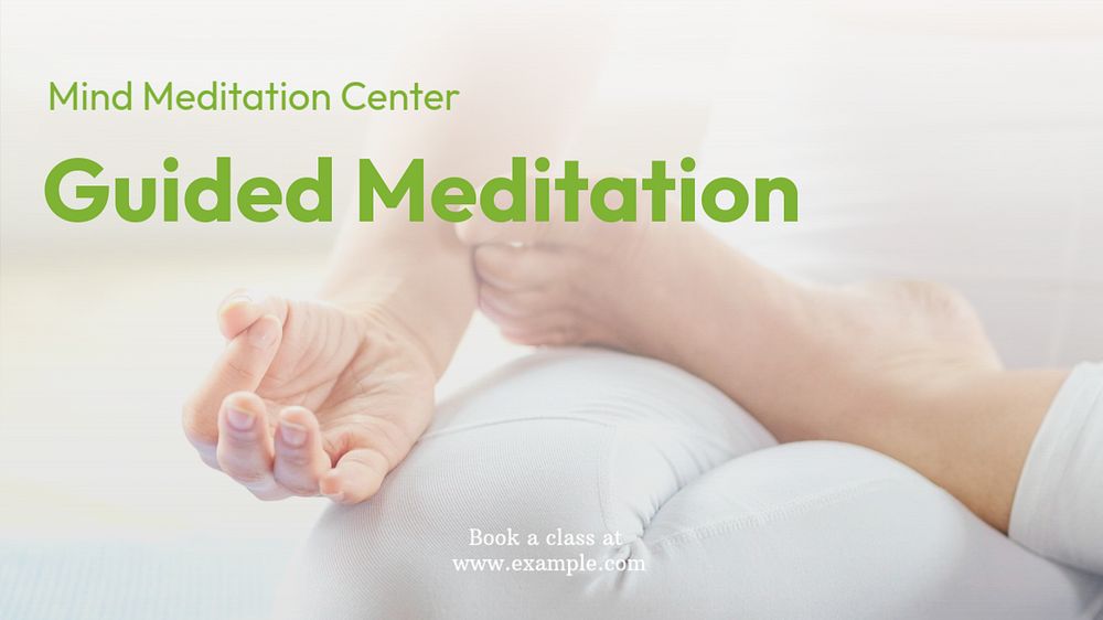 Guided meditation blog banner template, editable text