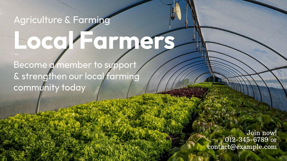 Local farmers community blog banner template, editable text