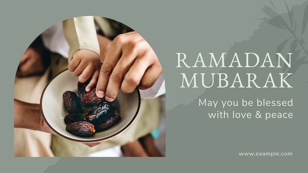 Ramadan mubarak  blog banner template, editable text