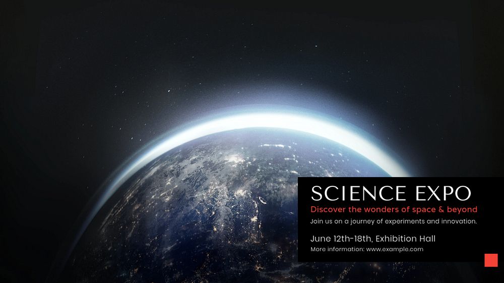 Science expo  blog banner template, editable text