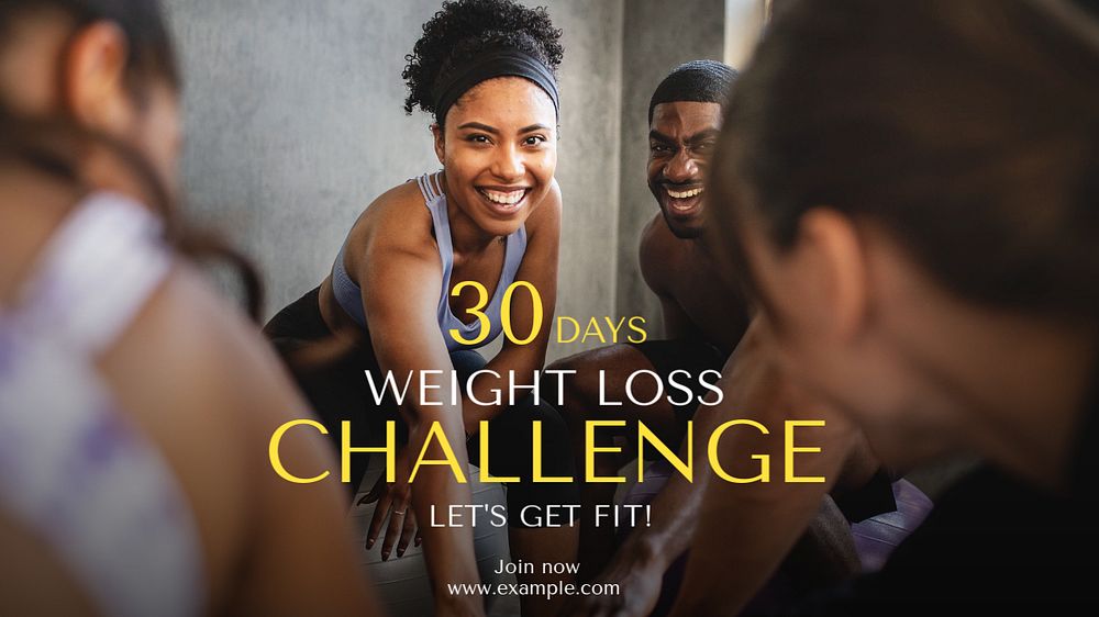 Weight loss challenge  blog banner template, editable text