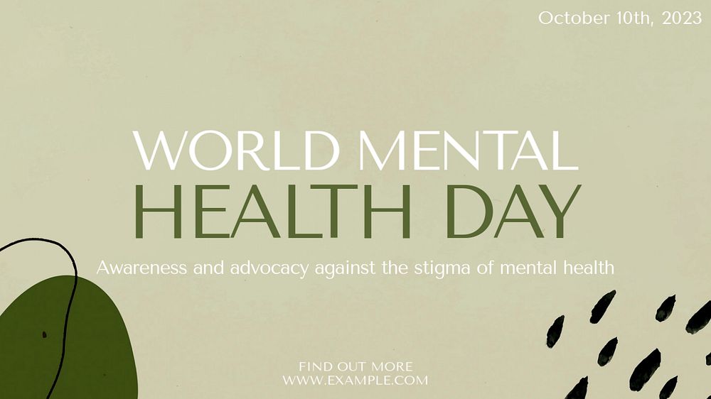 Mental health day blog banner template, editable text