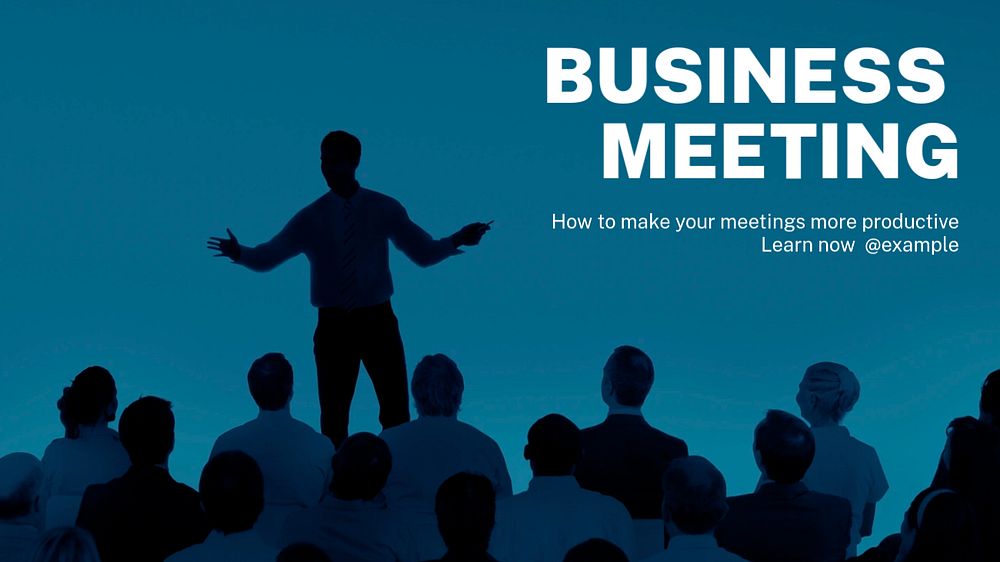 Business meeting blog banner template, editable text