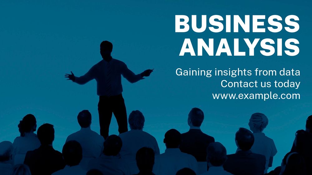 Business analysis blog banner template, editable text