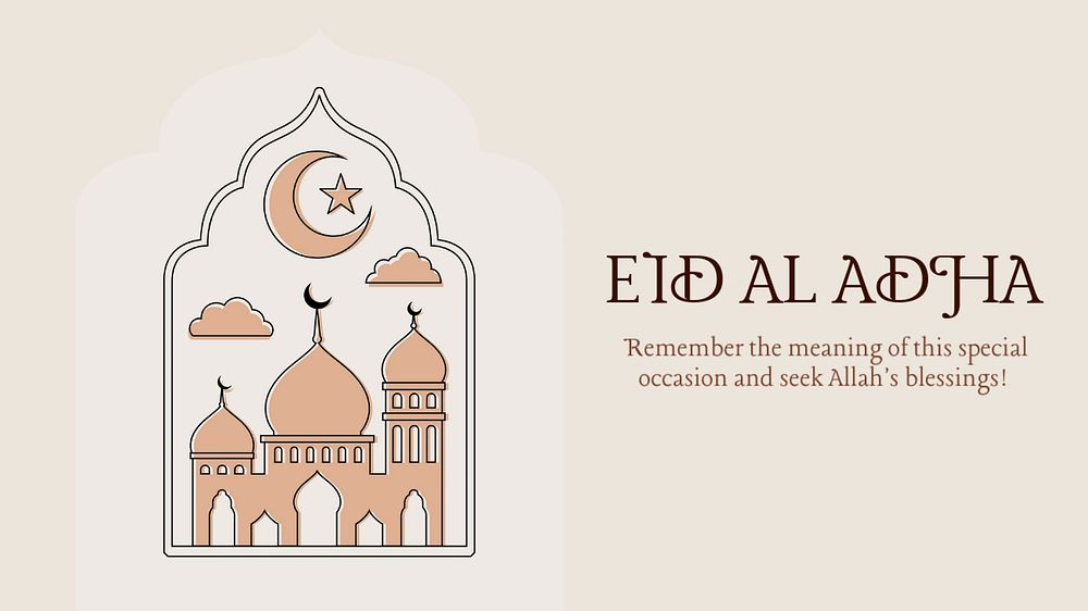 Eid al-Adha  blog banner template, editable text