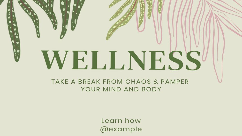 Wellness  blog banner template, editable text